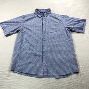 Killik Shirt Mens Large Blue Check Button Up Outdoor Fishing Lightweight Adult